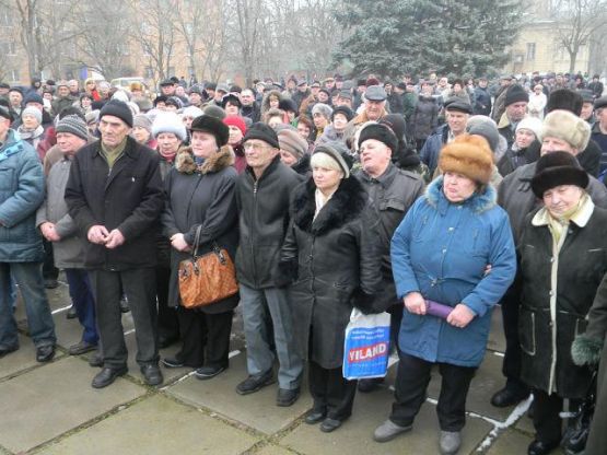 Первый митинг в Новоазовске