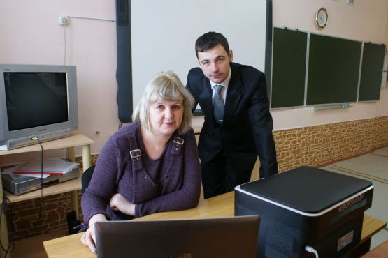 преподаватель О.Н. Чуйко и ученик Д. Бондаренко